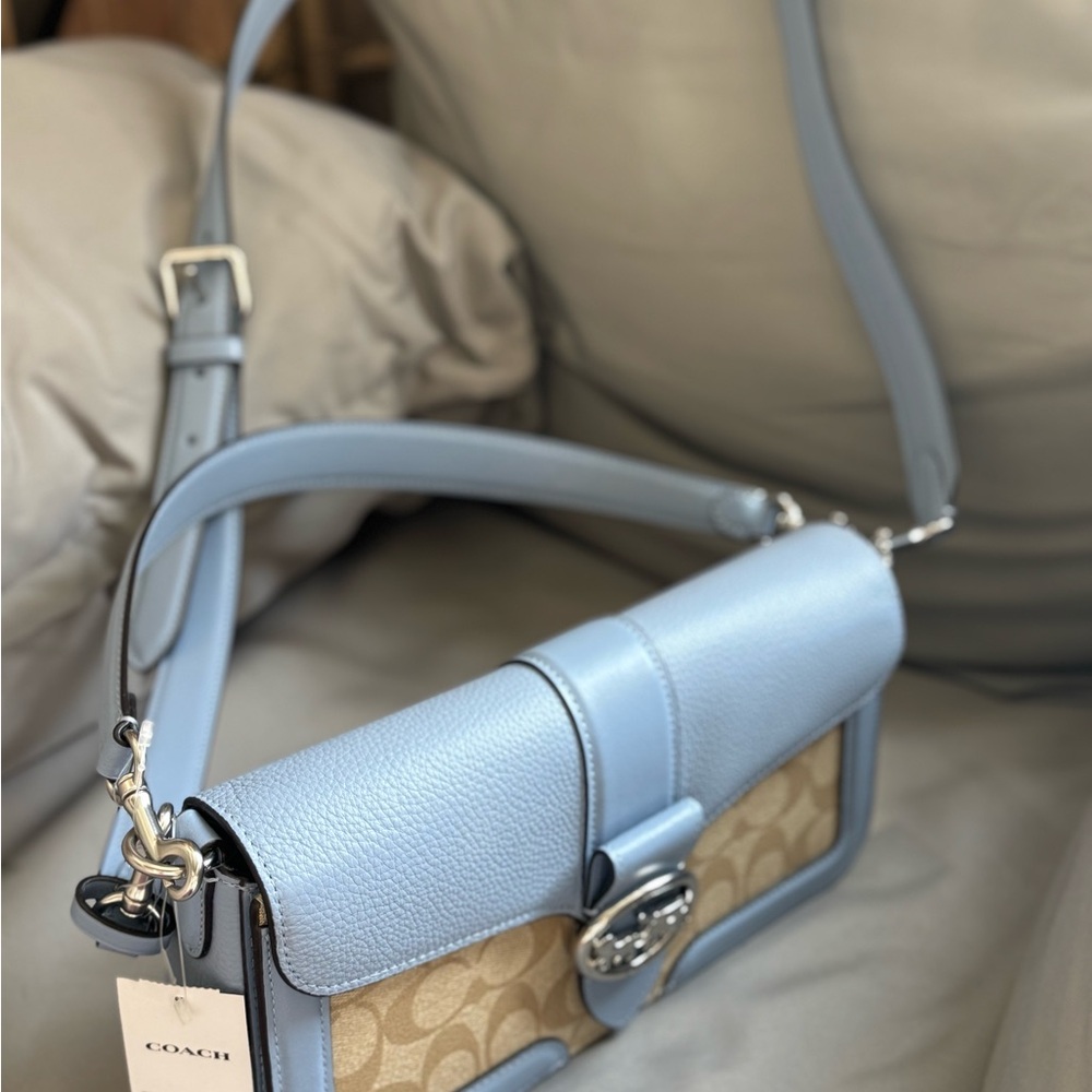 Coach Light Blue and Beige Crossbody Bag - Picture 8 of 8